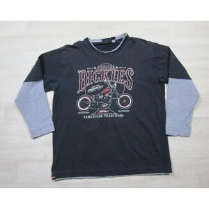 Vintage Y2K Dickies Shirt (XL) Layered Long Sleeve Distressed Motorcycle Bobber